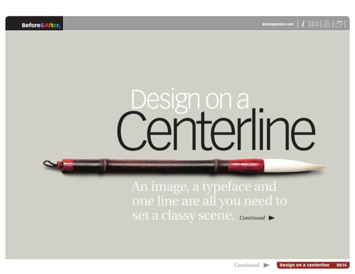 Before & After magazine | 0616 | Design on a centerline
