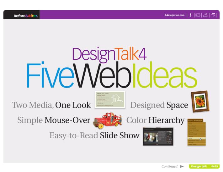 Before & After magazine | 0629 | Design Talk 4 Five Web Ideas