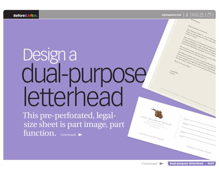 Before & After magazine | 0639 | Design a dual-purpose letterhead