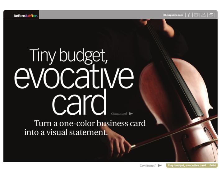 Before & After magazine | 0644 | Tiny budget, evocative card
