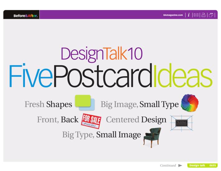 Before & After magazine | 0655 | Design Talk 10: Five Postcard Ideas