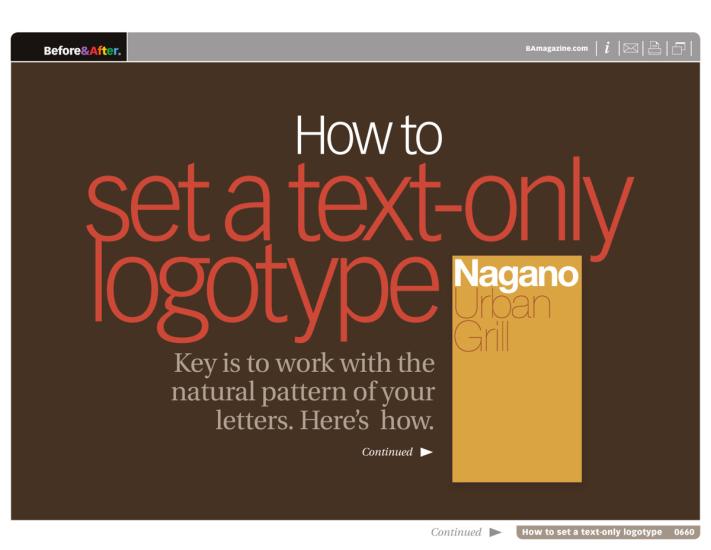 Before & After magazine | 0660 | How to set a text-only logotype